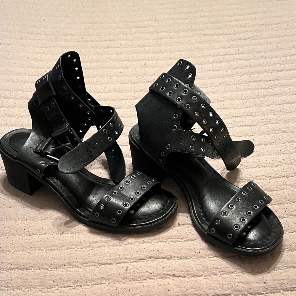 MIA Black Studded Heels
